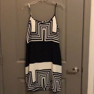 Navy blue and white dress